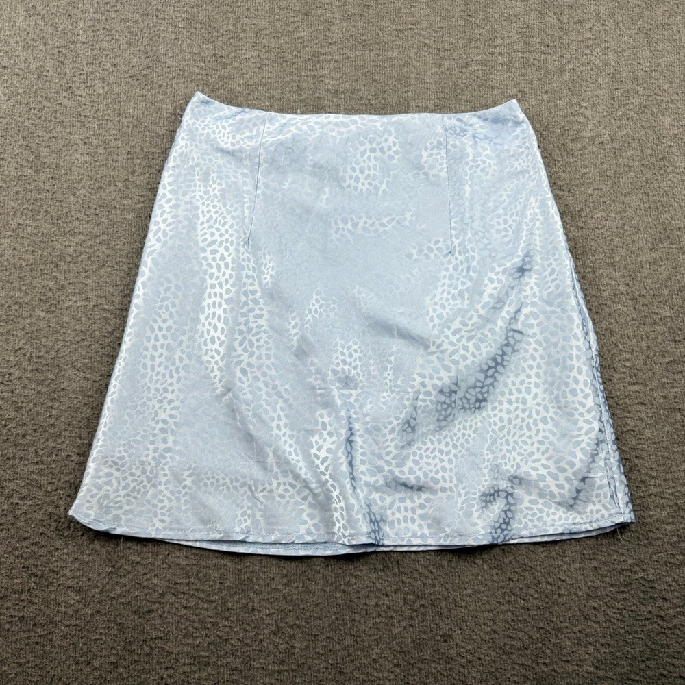 Princess Polly Baisy Hill Blue Satin Women's Leopard Print Mini Skirt US‎ 6 Y2K